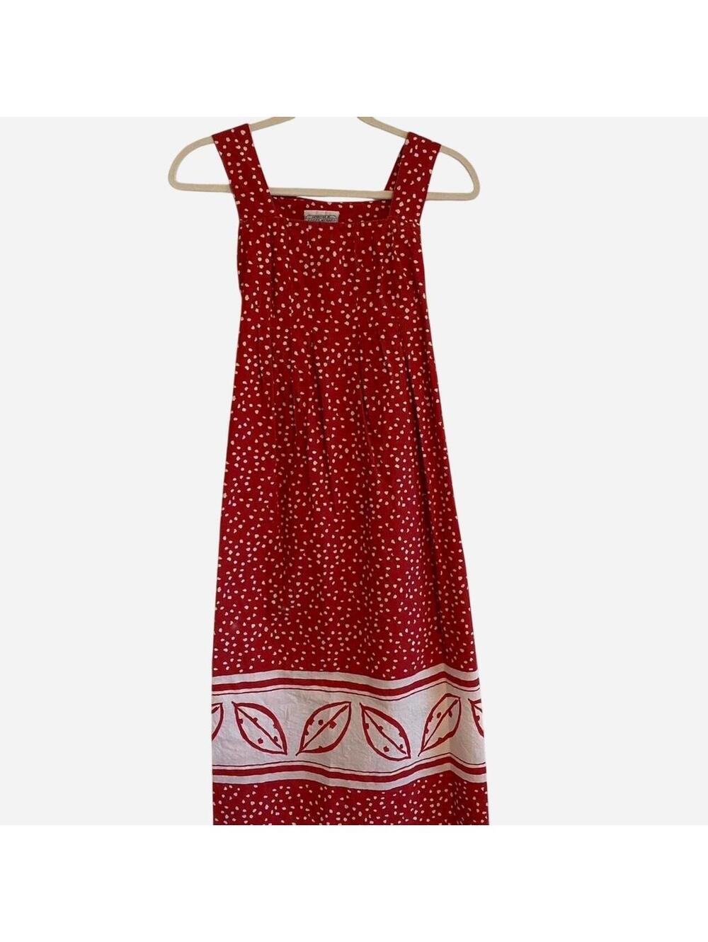 1970s Hayley Michaels Red Polka Dot Sundress Small